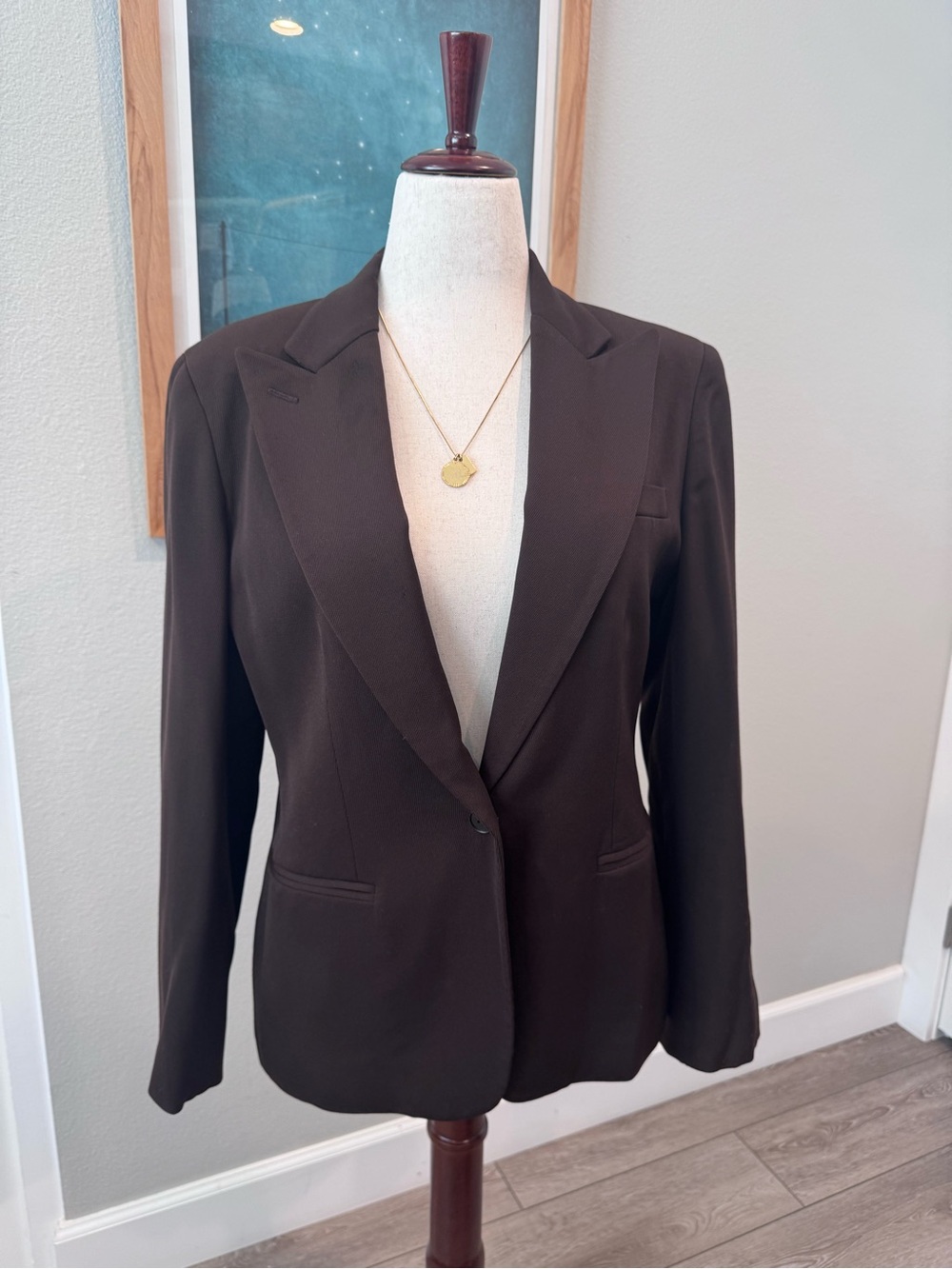 Lauren Ralph Lauren Chocolate Brown Wool Blazer Size 10